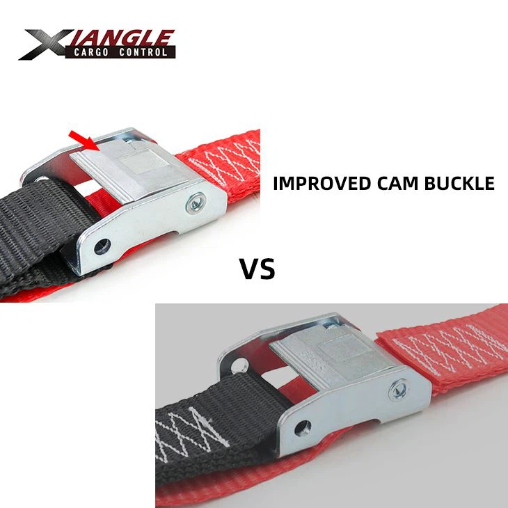 Motorcycle Heavy-Duty Cam Buckle Strap With Safety S-Hooks, 2-Pack