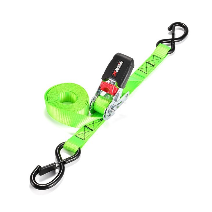 Rubber Handle Ratchet Tie Down Strap With Hooks For Transportation