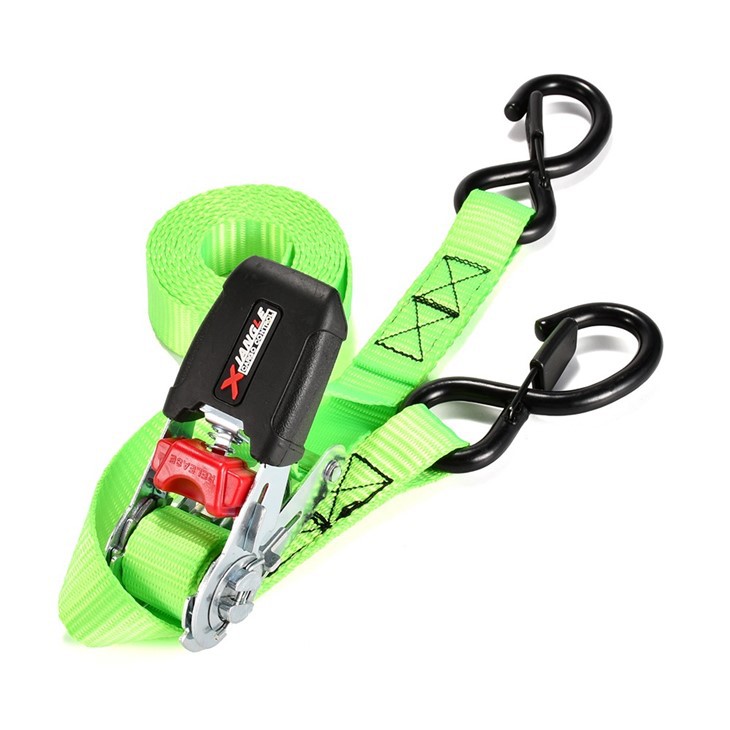 Rubber Handle Ratchet Tie Down Strap With Hooks For Transportation